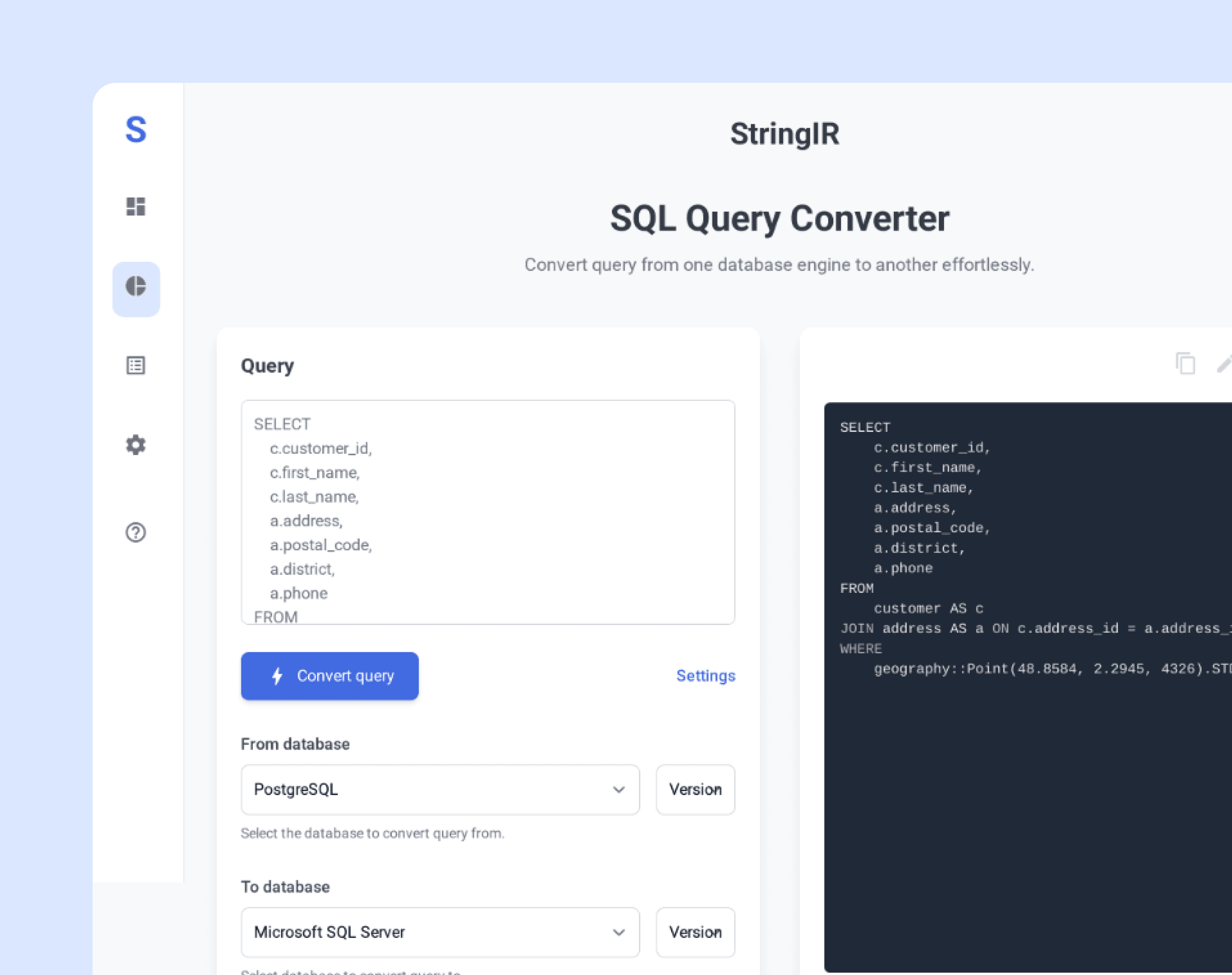 StringIR — AI Data Query Agent